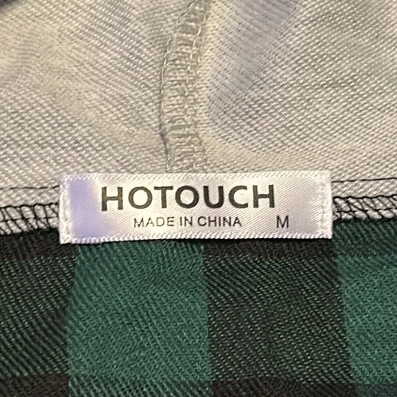 Flannel Button Up Drawstring Hoodie - Picture 4 of 7